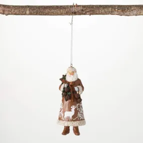 5.25"H Sullivans Woodland Santa Ornament, Multicolored Christmas Ornaments