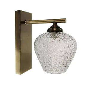 9266 Wall Light in Anti brass/Clear