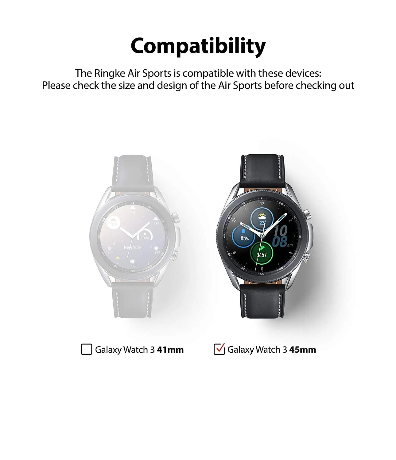 Air Sports Case Designed for Galaxy Watch 3 45mm - Matte Clear