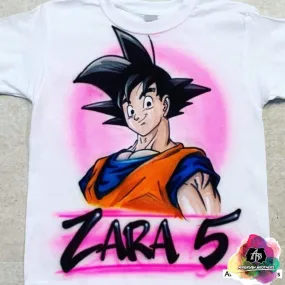 Airbrush Goku Cartoon Shirt Design