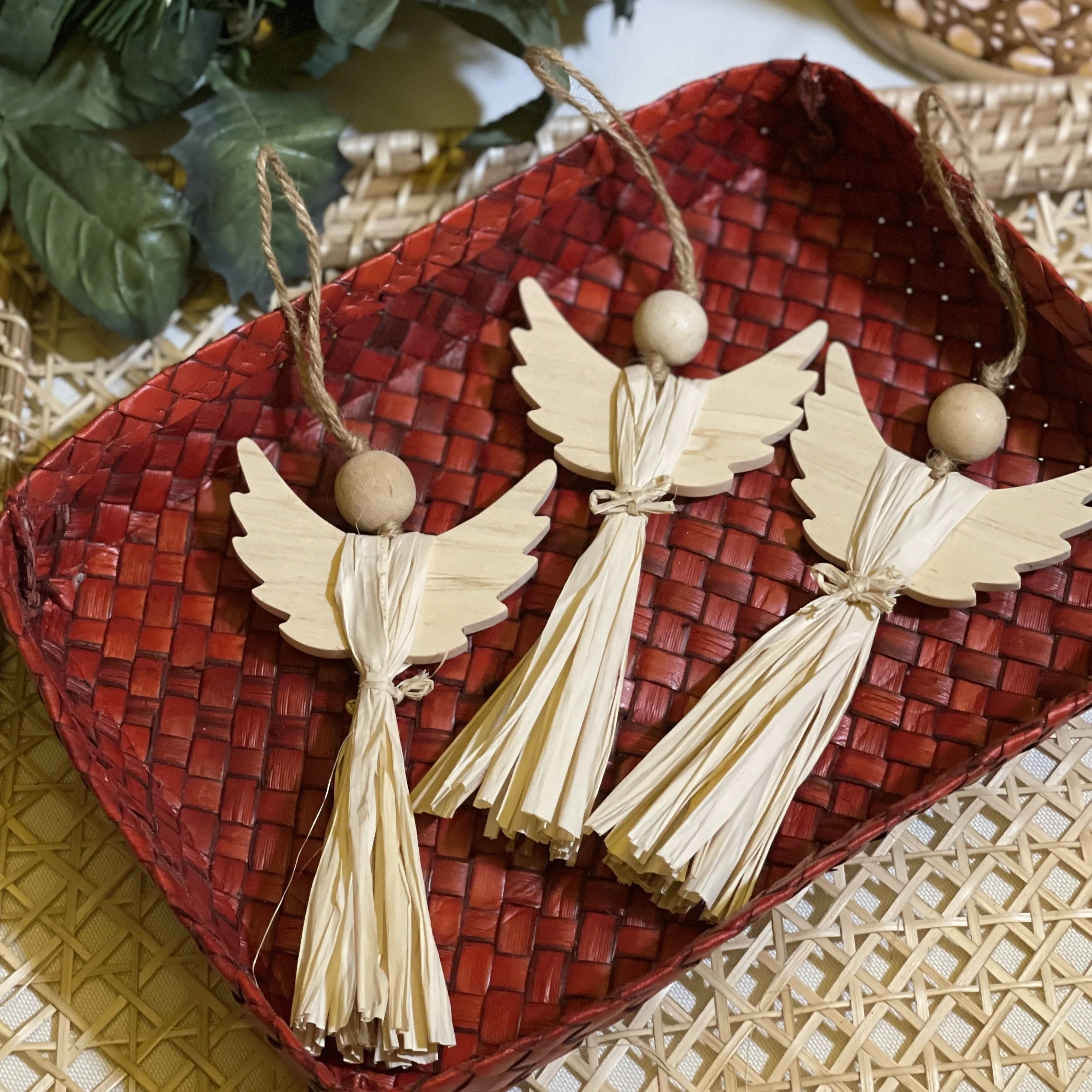 Angel's Wings Christmas Ornaments (set of 6)