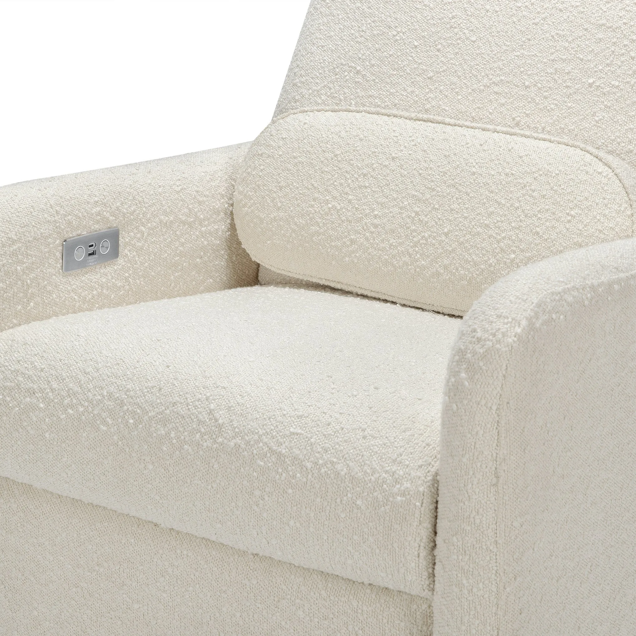 Arc Electronic Recliner and Swivel Glider in Boucle with USB port