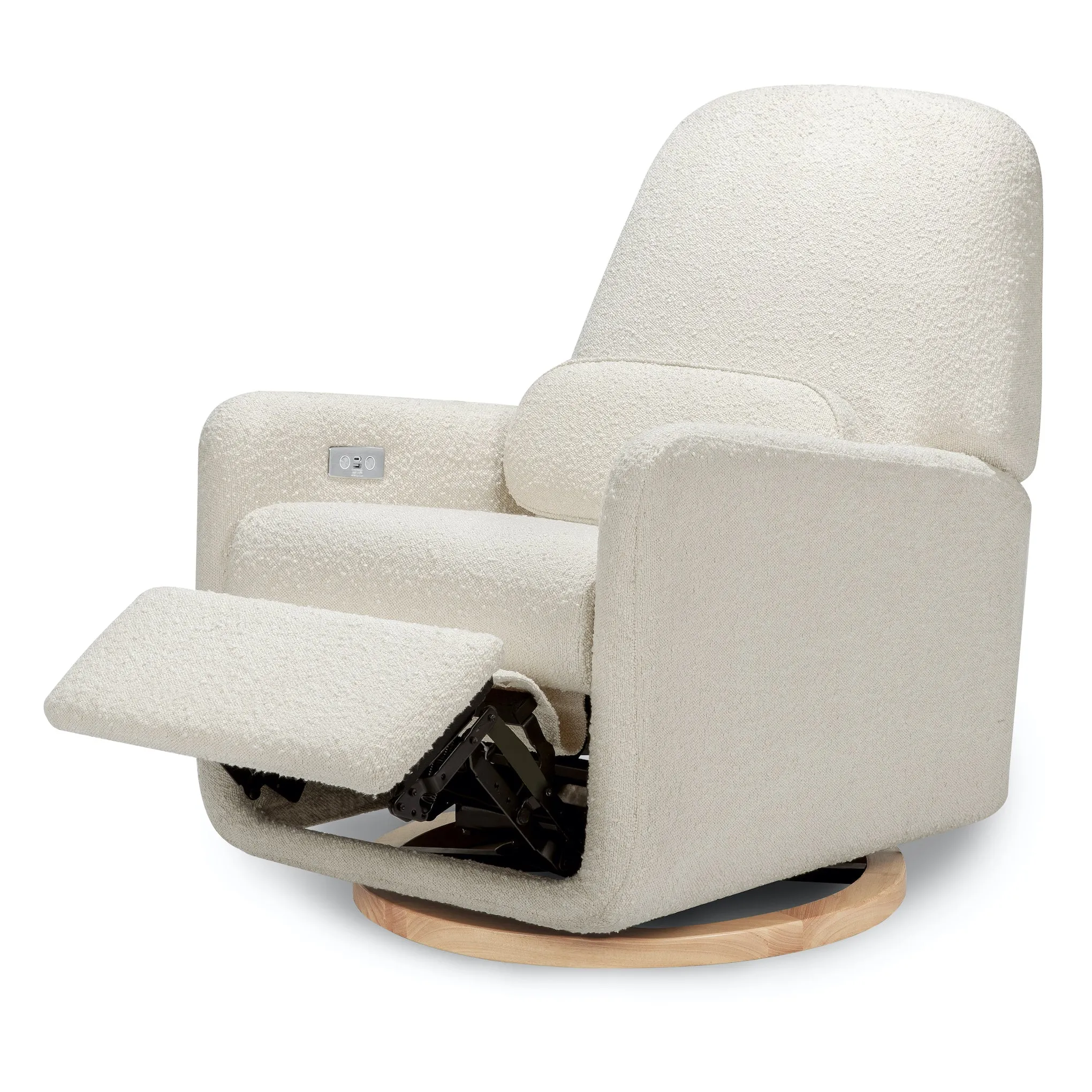 Arc Electronic Recliner and Swivel Glider in Boucle with USB port