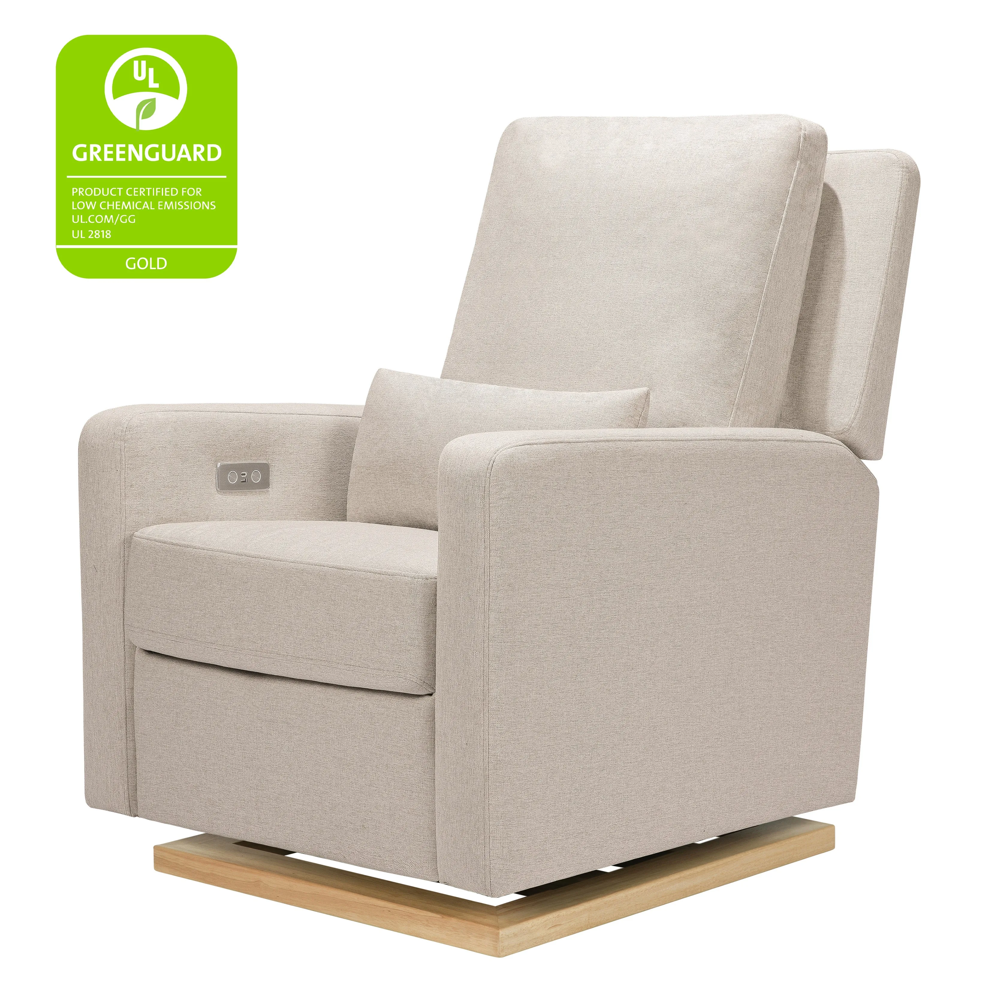 Babyletto Sigi Electronic Recliner and Glider in Eco-Performance Fabric with USB port