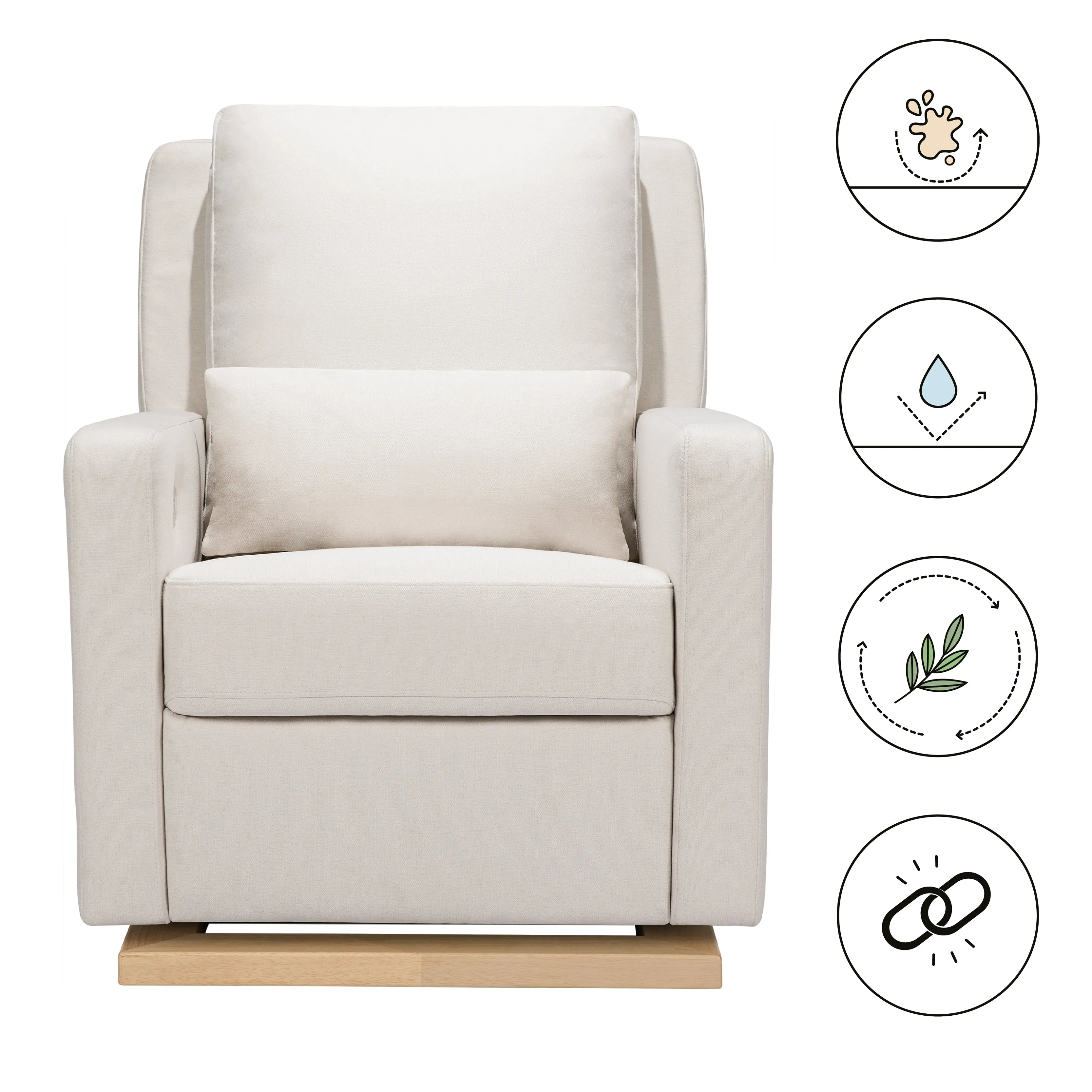 Babyletto Sigi Electronic Recliner and Glider in Eco-Performance Fabric with USB port