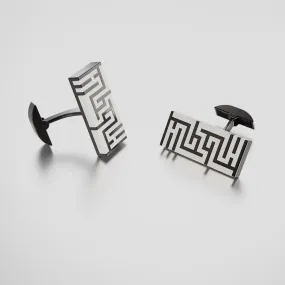 Ban Zu Cufflinks - Sterling Silver - Porcelain White