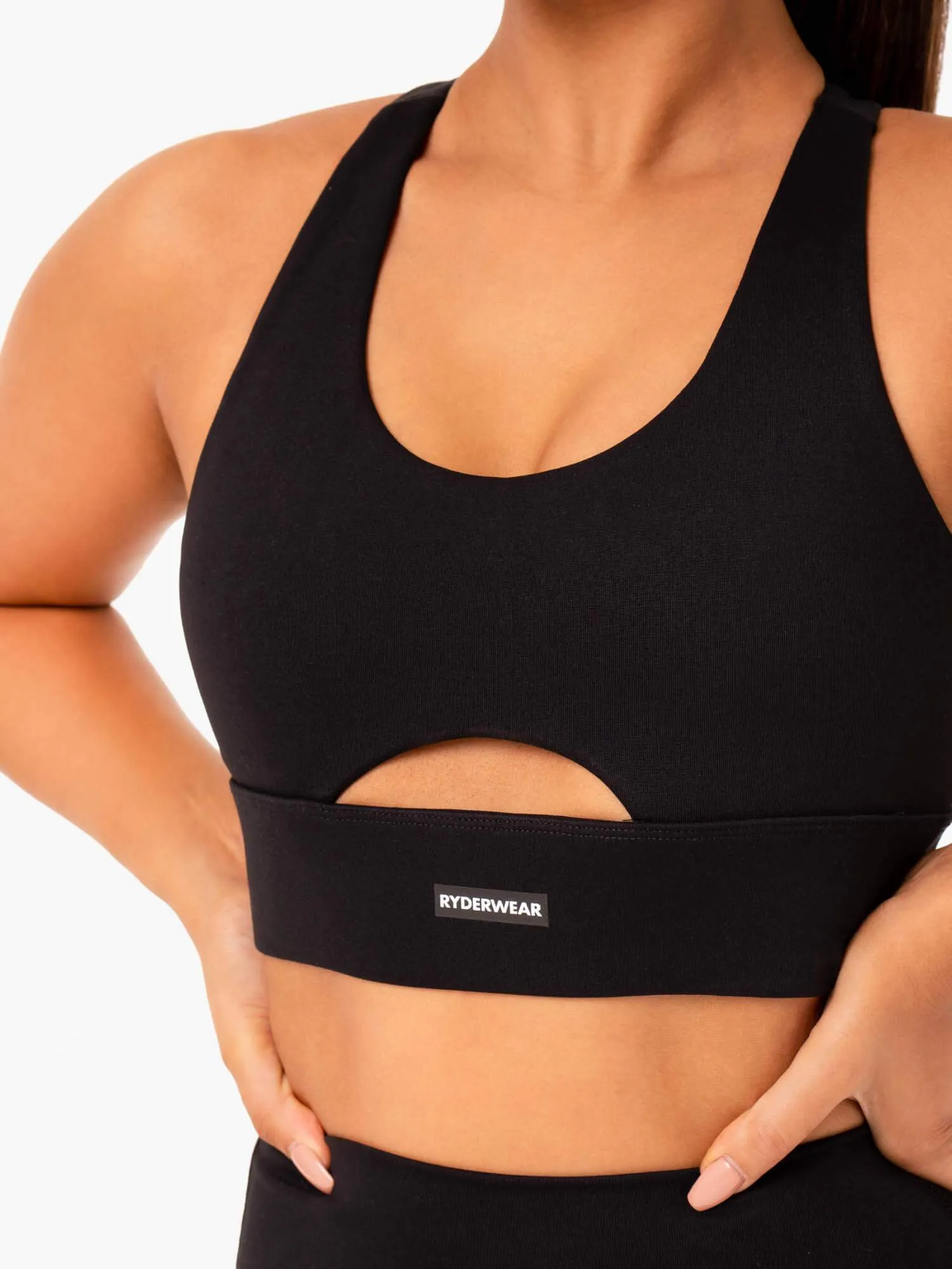 Base Racer Back Sports Bra - Black