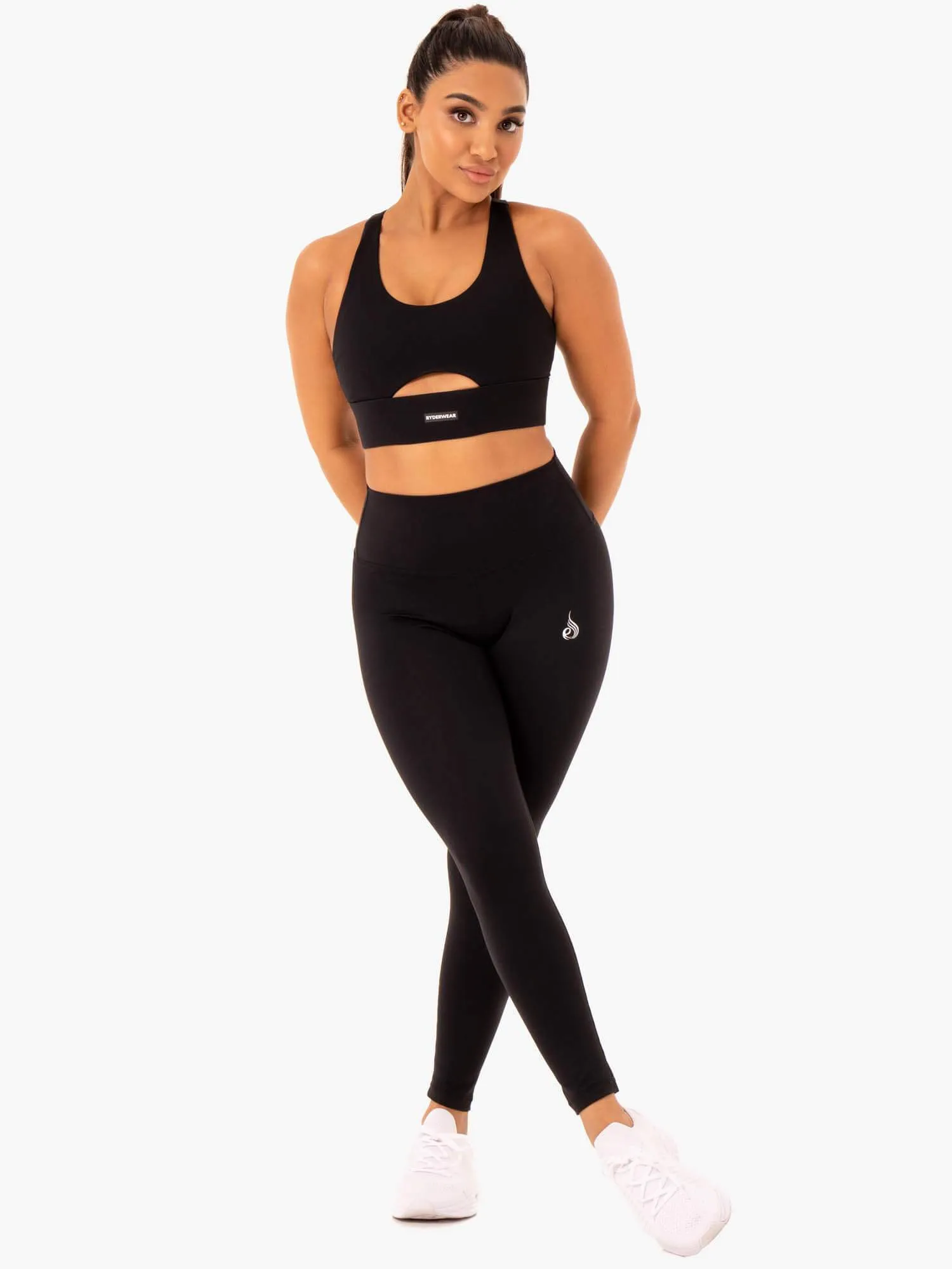 Base Racer Back Sports Bra - Black