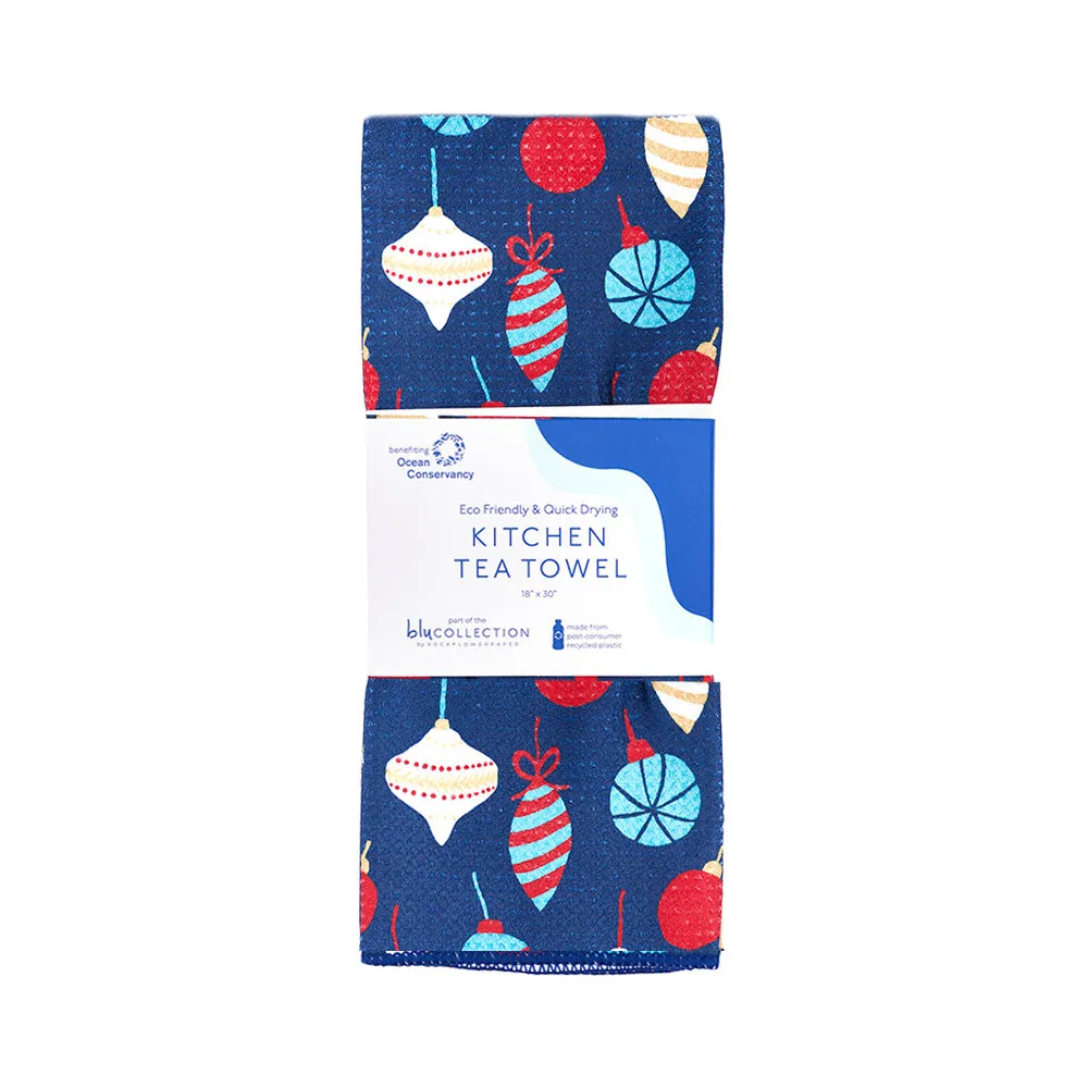 Bauble Ornaments blu Kitchen Tea Towel