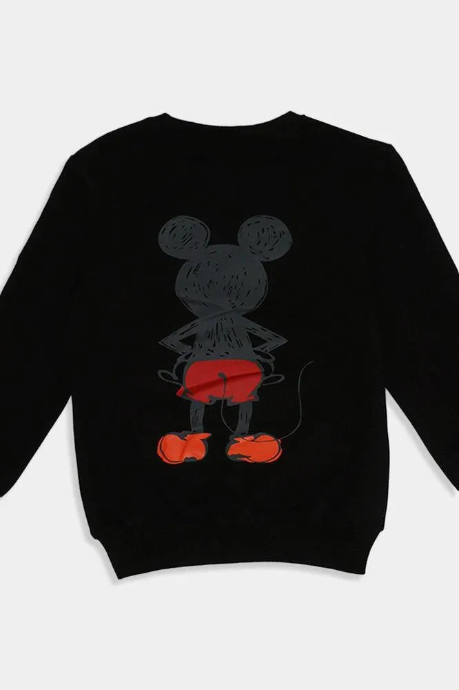 Black Cartoon Character Back Kids Tracksuit