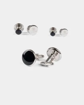 Black Cufflinks Stud Set