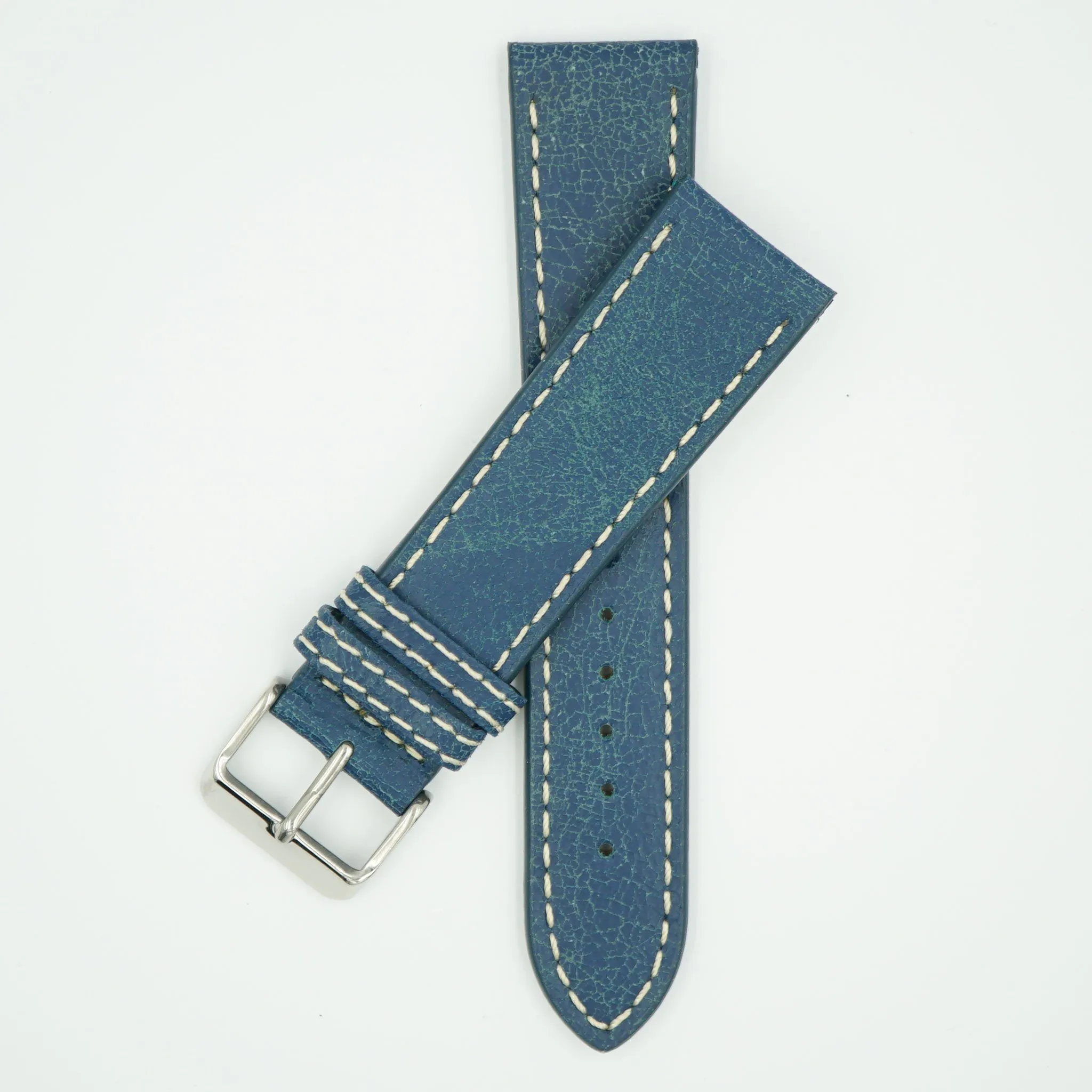 Bomber Blue Faded Leather Watch Band