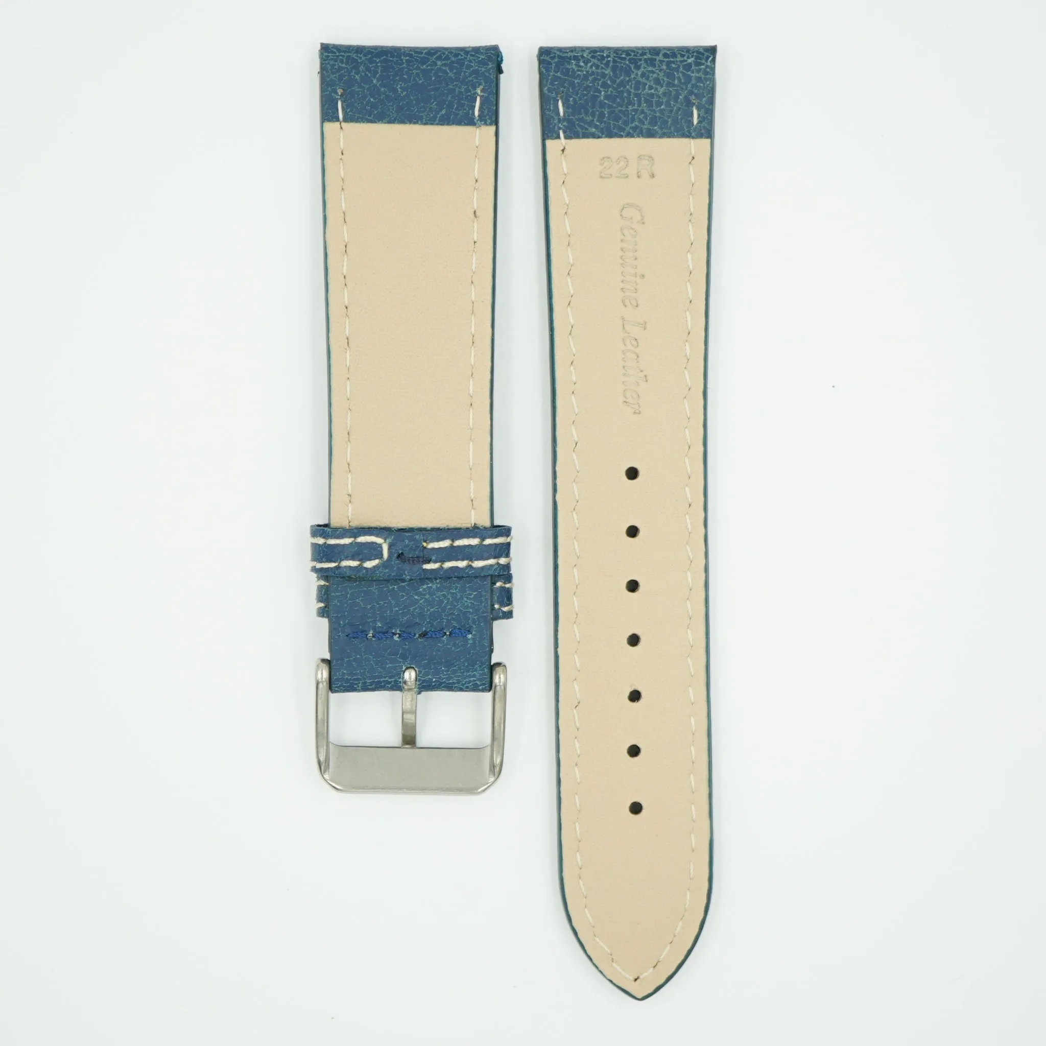 Bomber Blue Faded Leather Watch Band