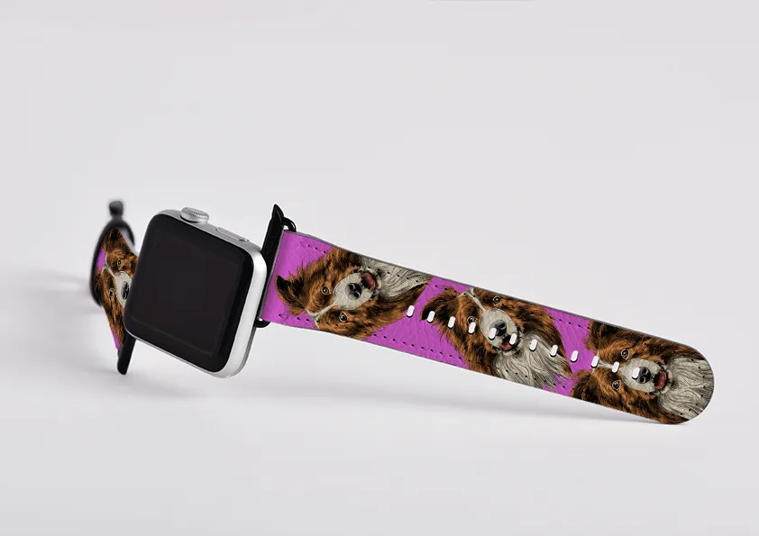 Border Collie Mell Purple Apple Watch Strap