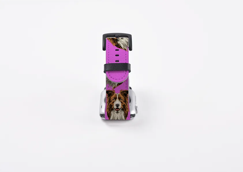 Border Collie Mell Purple Apple Watch Strap