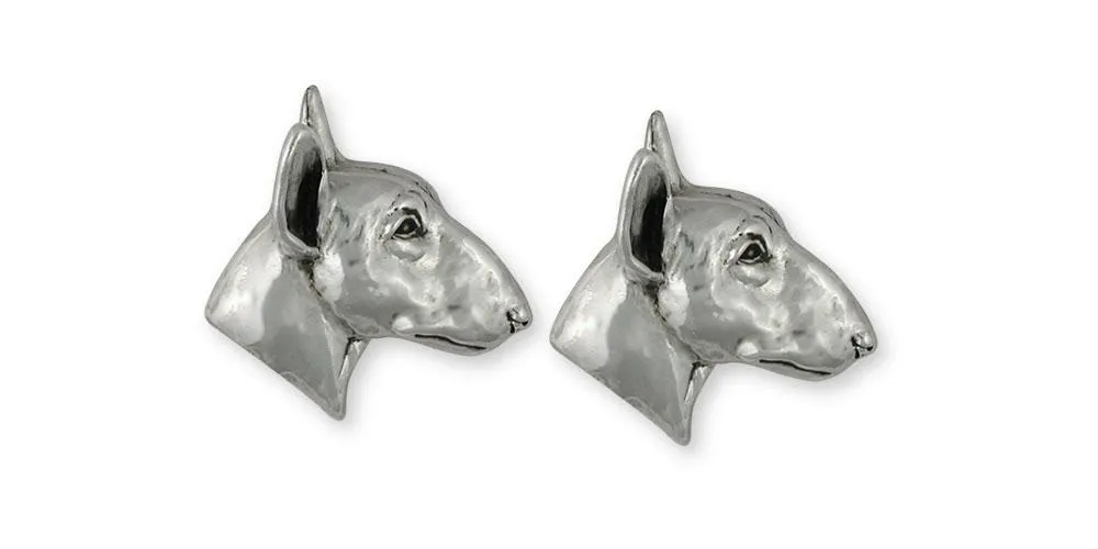 Bull Terrier Jewelry Sterling Silver Handmade Bull Terrier Cufflinks  BU62X-CL