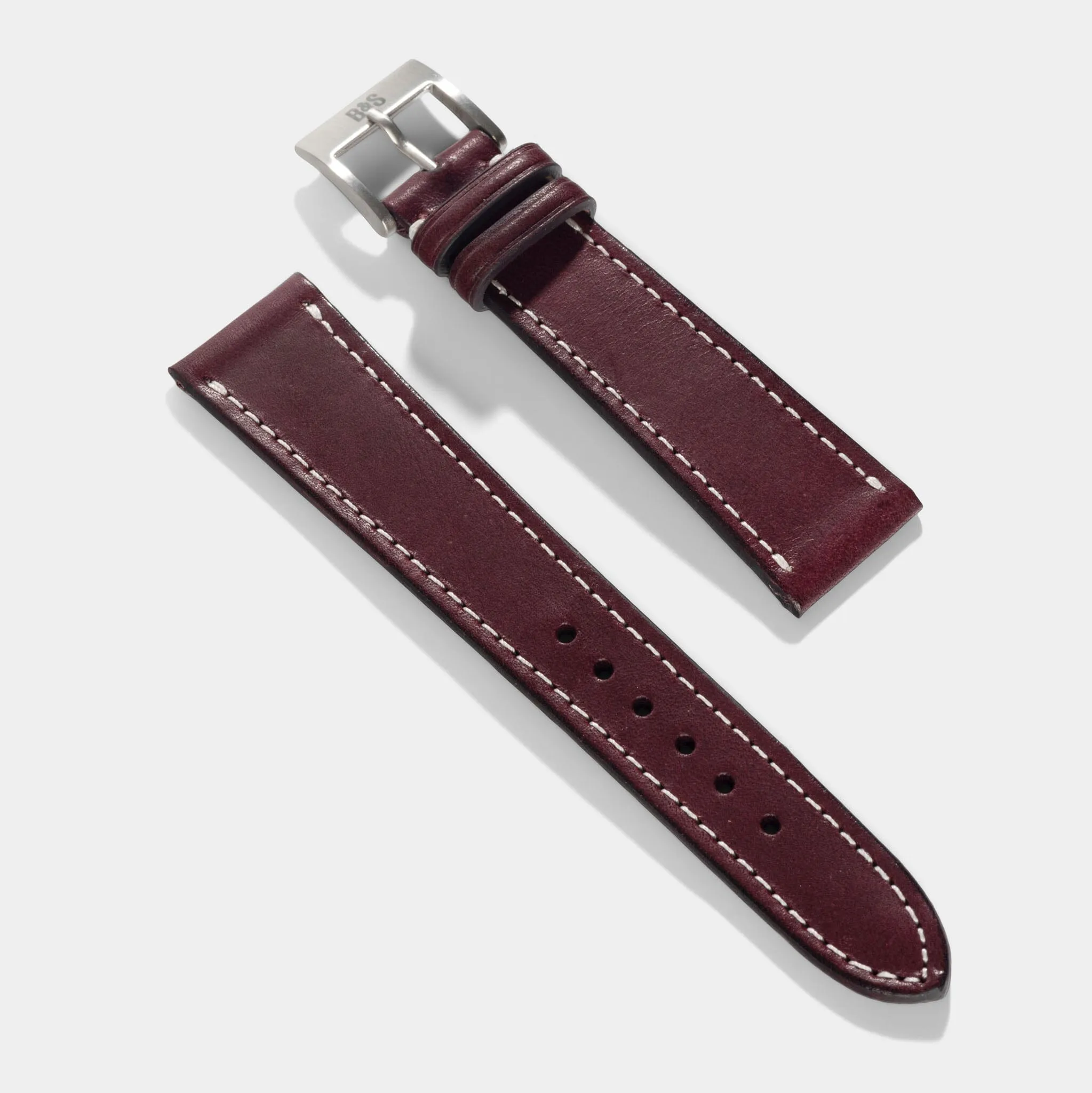 Burgundy Red Leather Watch Strap