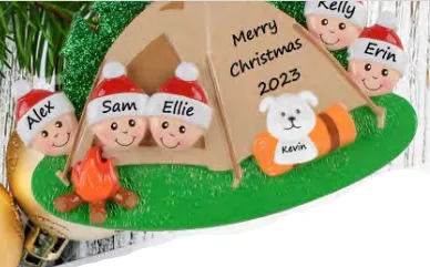 Camping Family - Polyresin Christmas Ornaments