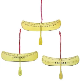 Canoe Ornaments - Set of 3 (Final Sale)