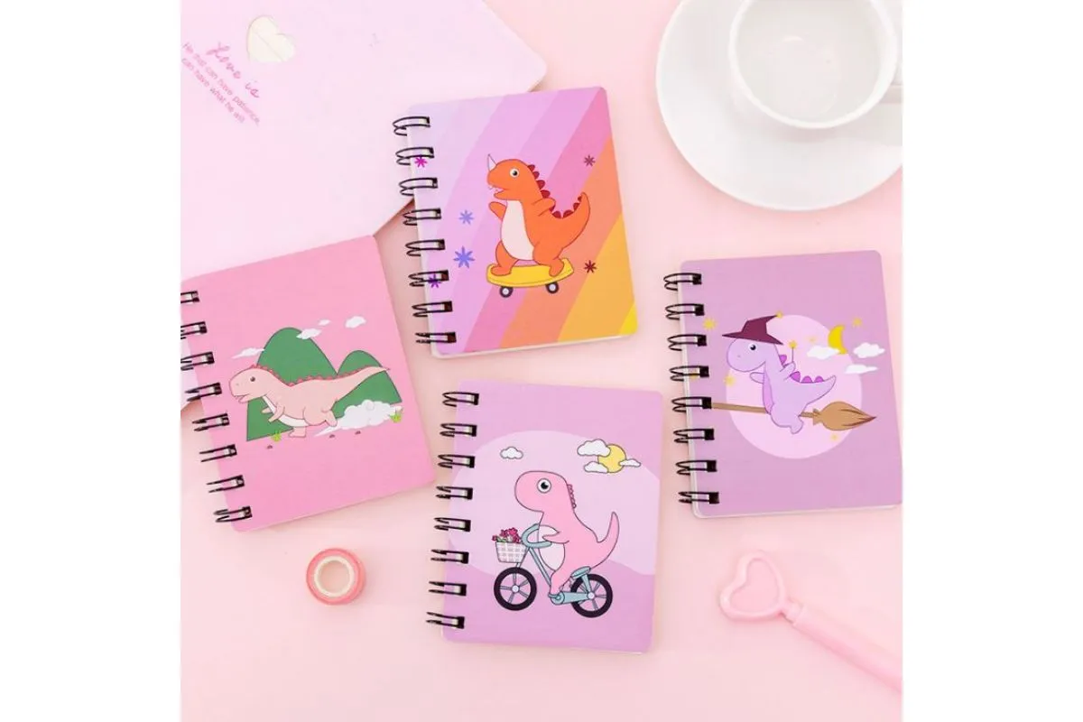 Cartoon Dinosaur A7 Spring Notebook