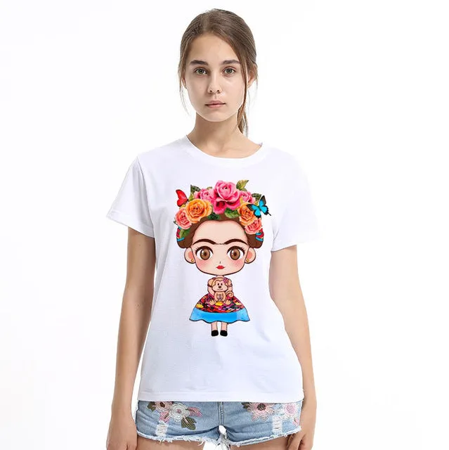 Cartoon Frida Kahlo T Shirt