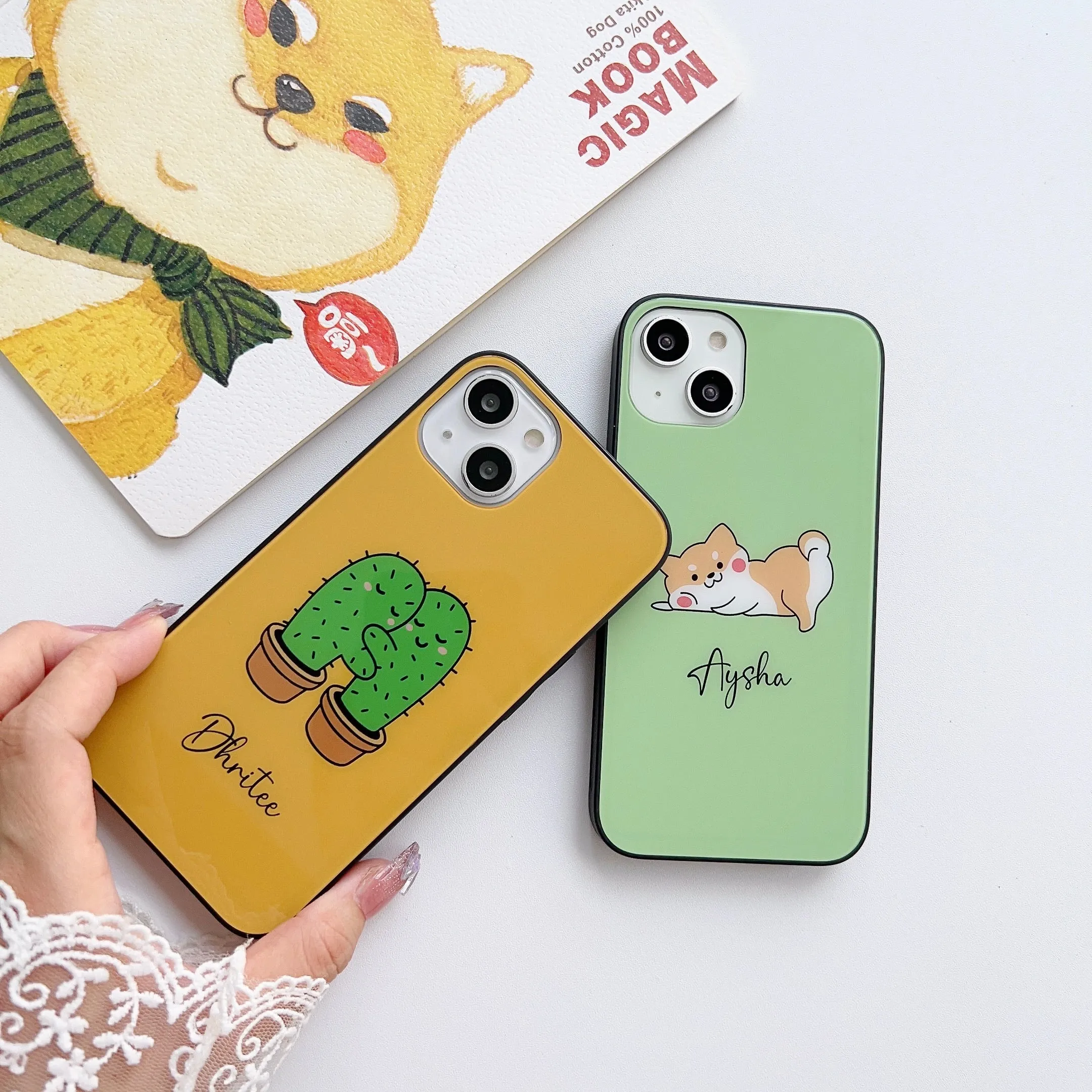 Cartoon Glass Phone Case