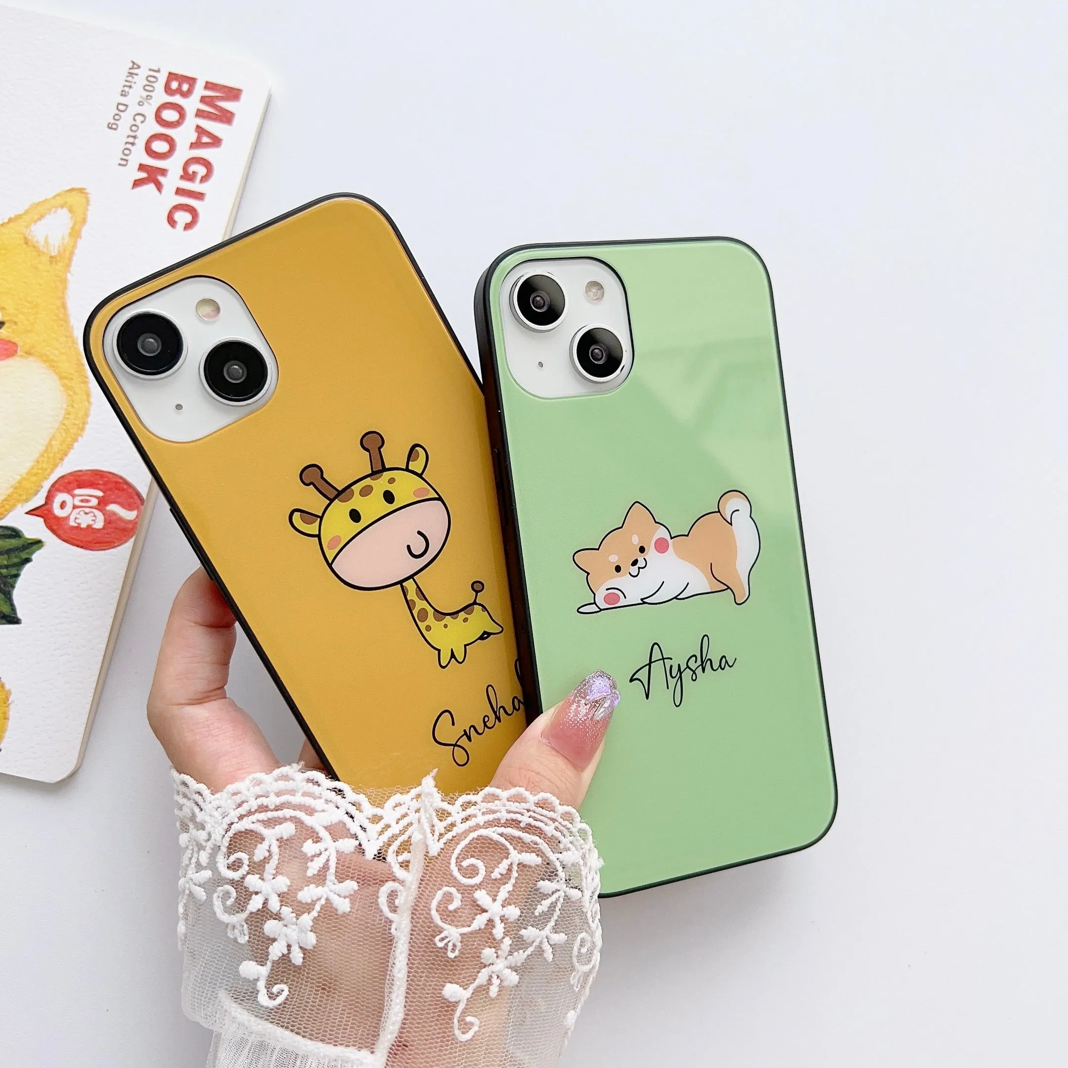 Cartoon Glass Phone Case