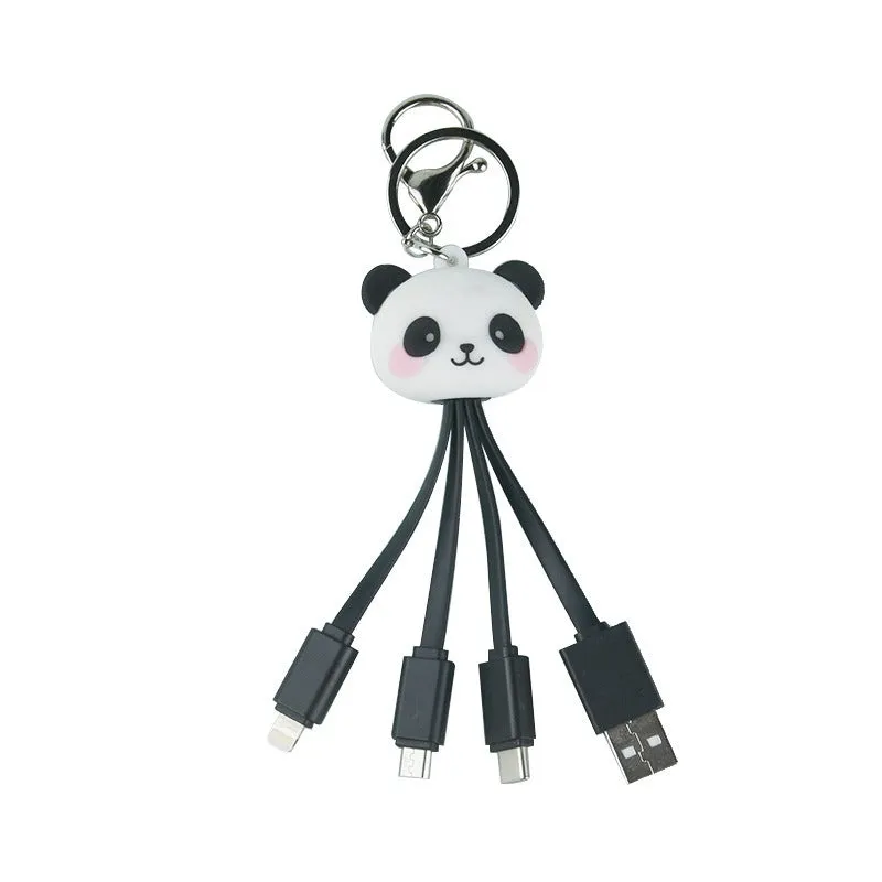 Cartoon Panda Data Wires Keychain