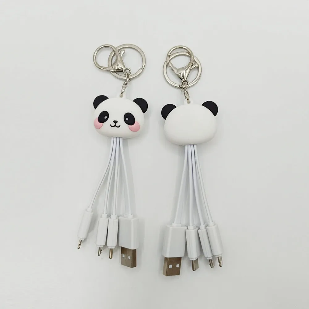 Cartoon Panda Data Wires Keychain