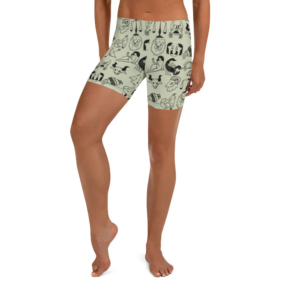 Cartoon Zodiac Bike Shorts