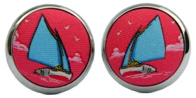 Catboat Race: Cufflinks - Coral