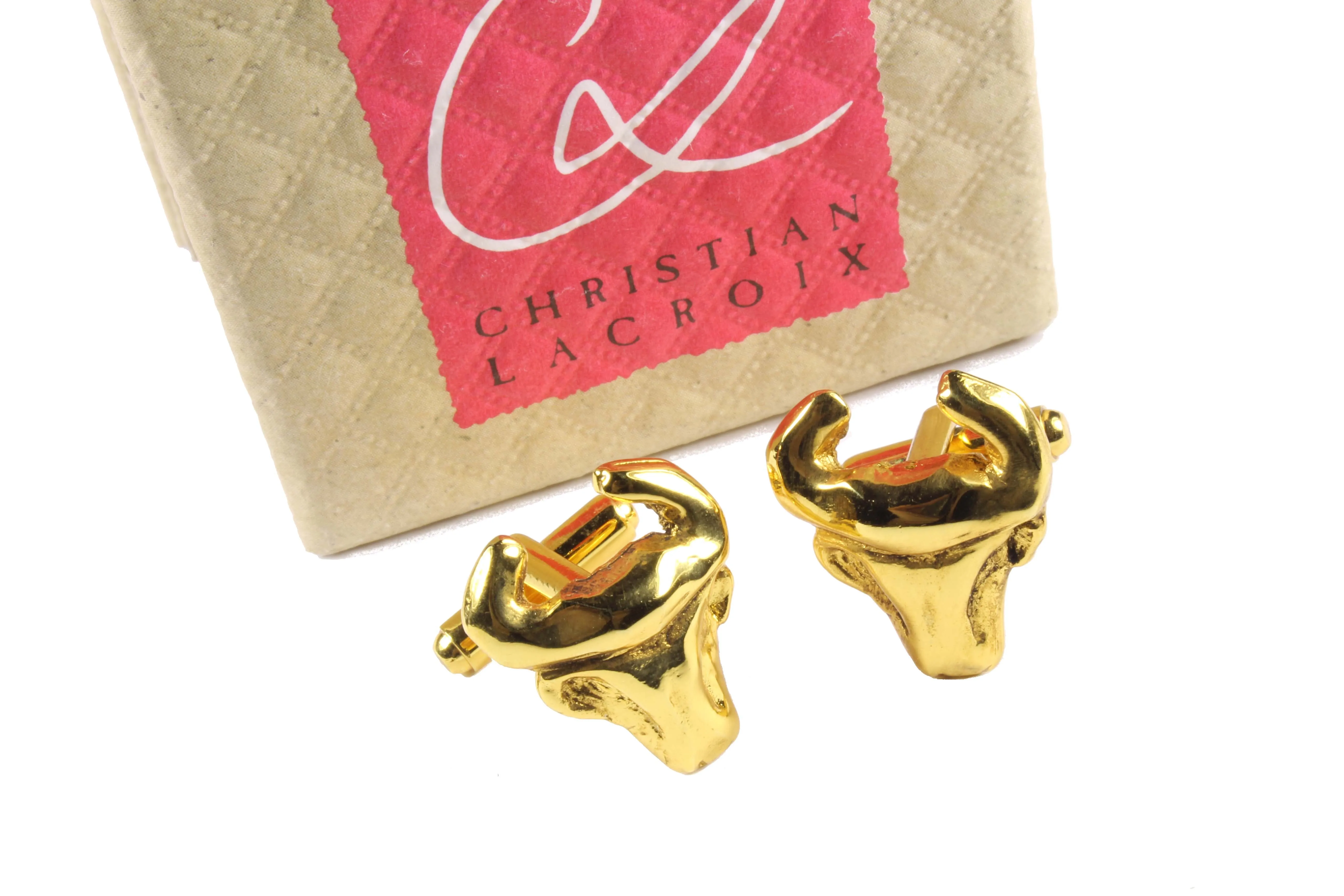 CHRISTIAN LACROIX bull head cufflinks