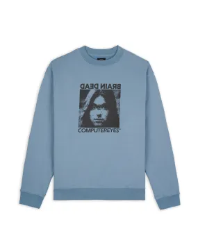 Computer Eyes Crewneck Sweatshirt - Light Blue