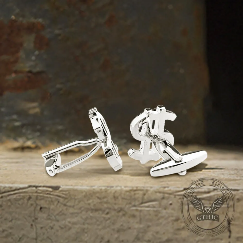 Dollar Sign Brass Cufflinks