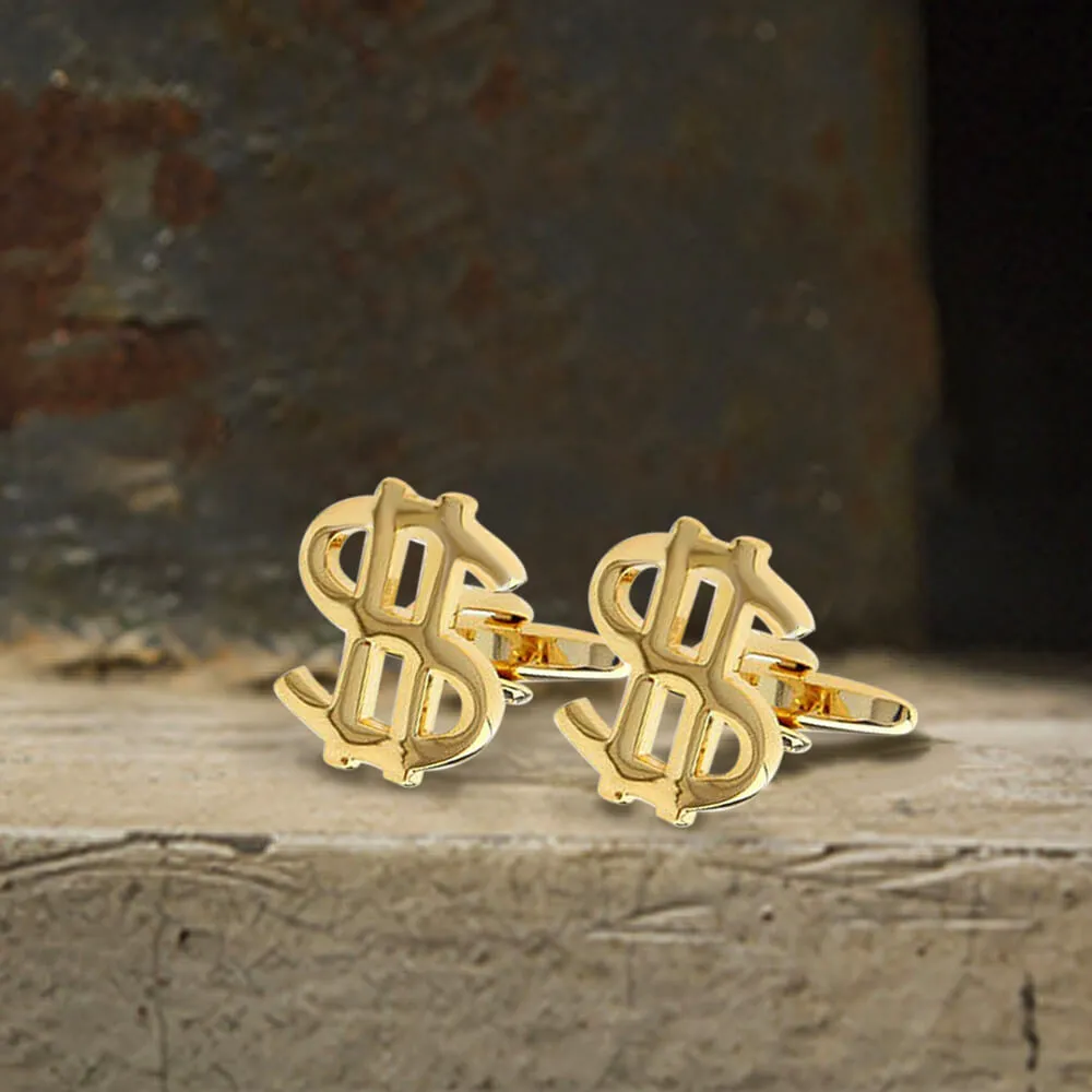 Dollar Sign Brass Cufflinks