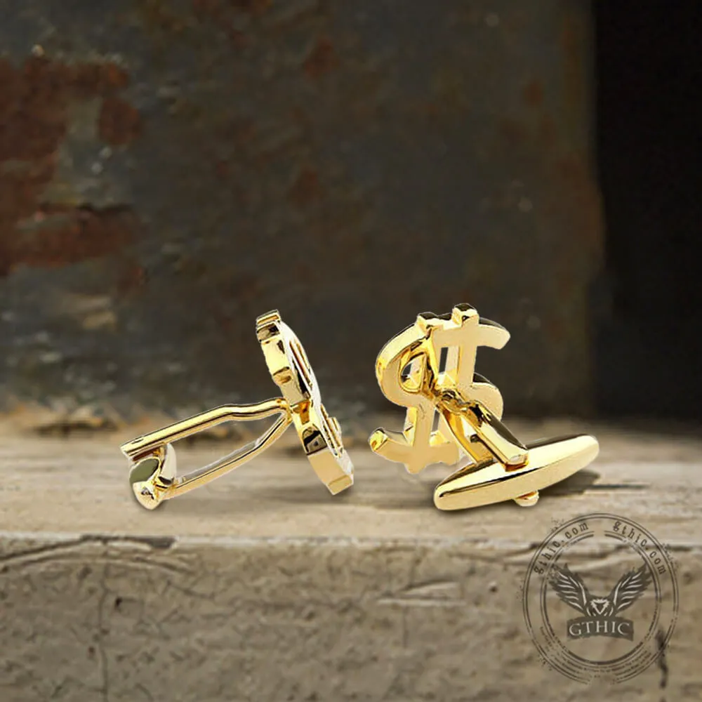 Dollar Sign Brass Cufflinks