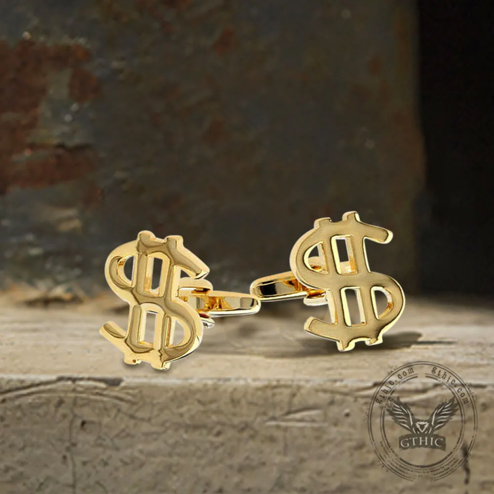 Dollar Sign Brass Cufflinks