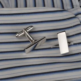 Engraved Sterling Silver Initial Bar Cufflinks