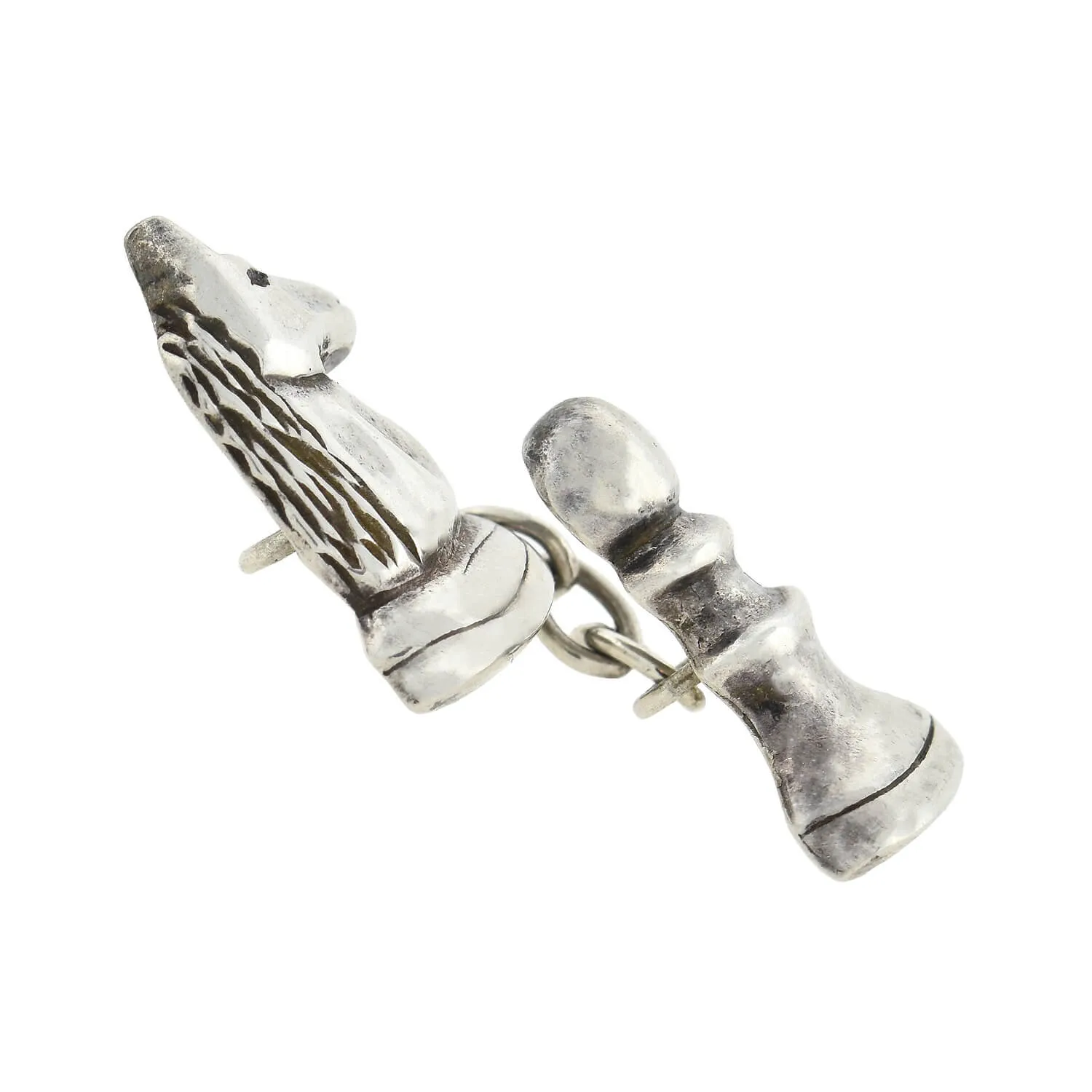 Estate English Sterling Knight   Pawn Chess Cufflinks