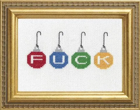 F*ck Ornaments: Deluxe Cross Stitch Kit