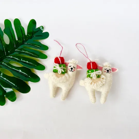 Felt llama Ornaments