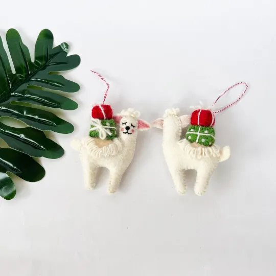 Felt llama Ornaments