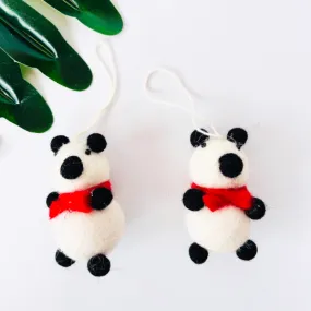 Felt Panda Ornaments