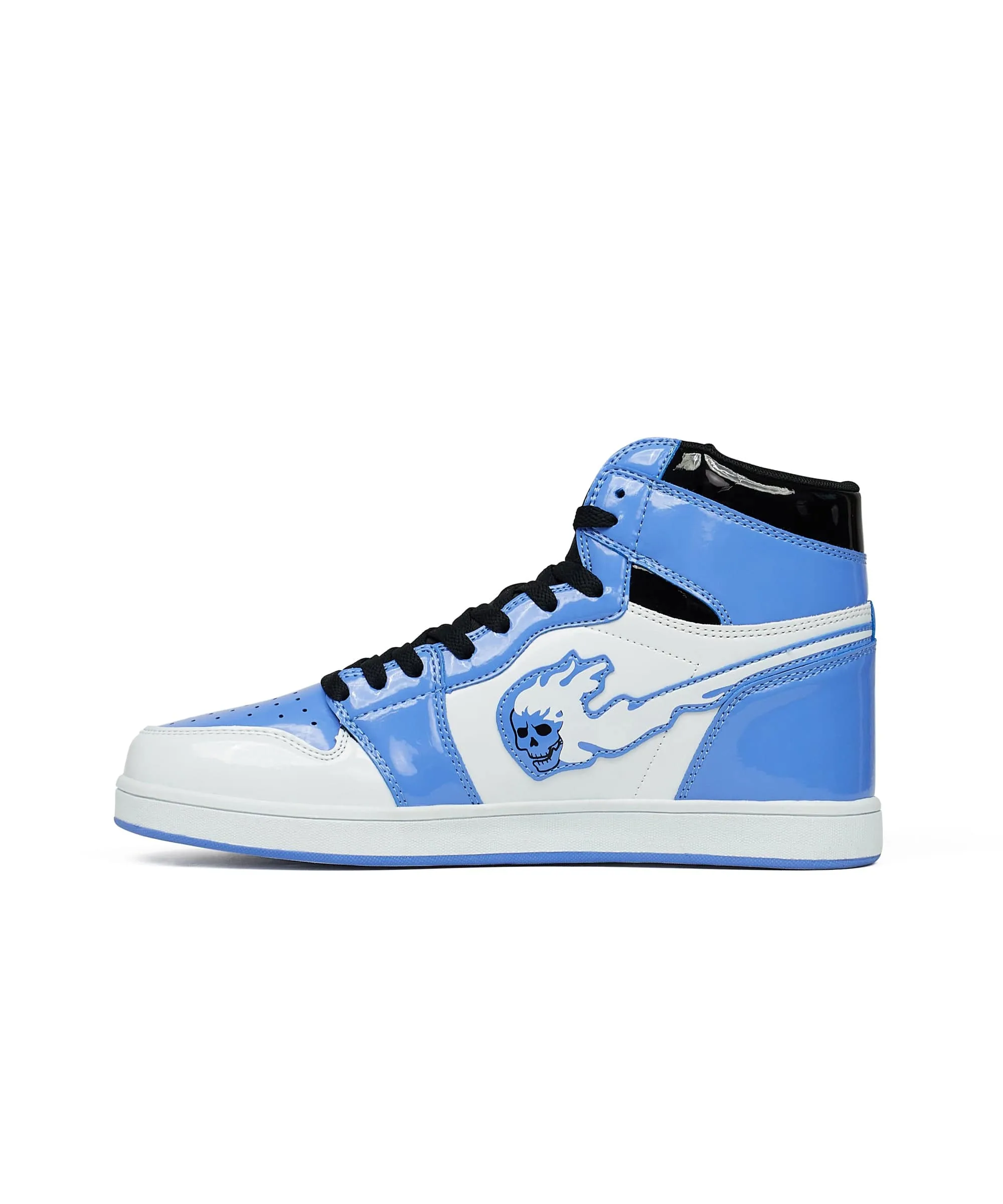 Flaming Skull Sneakers - Light Blue