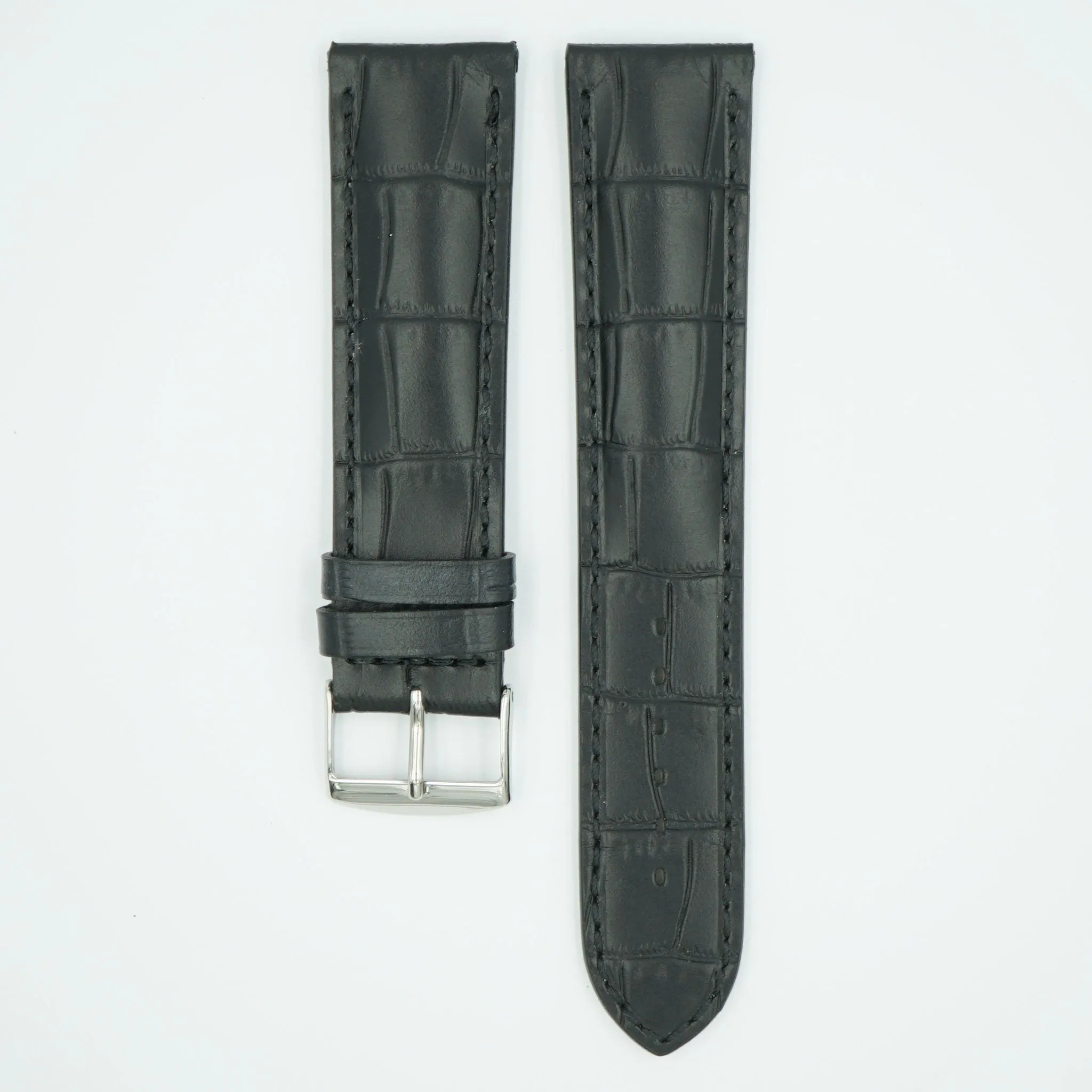 Florence Black Alligator Grain Leather Watch Band