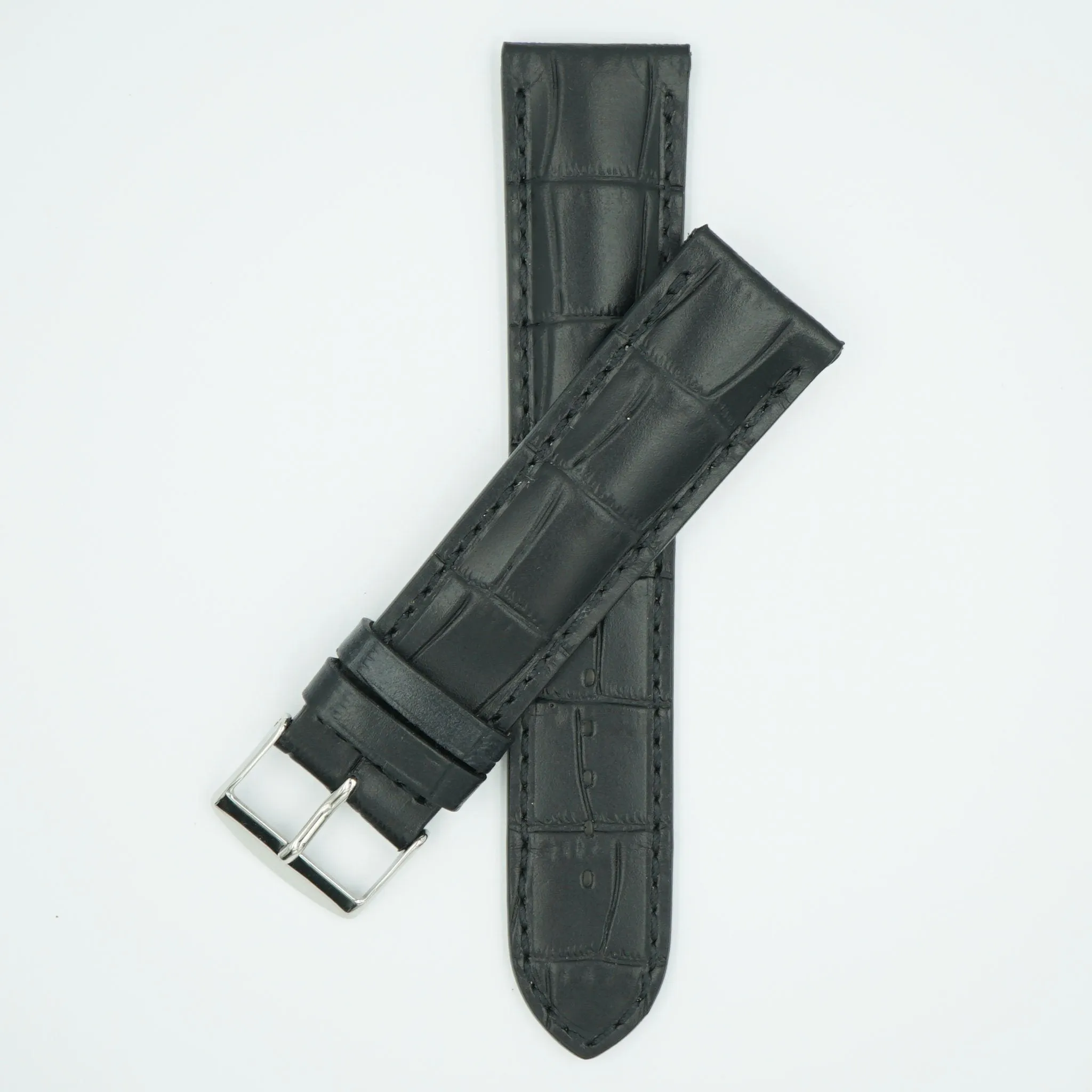 Florence Black Alligator Grain Leather Watch Band