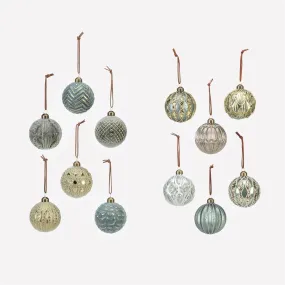 Glass Forest Ball Ornaments - Set of 6