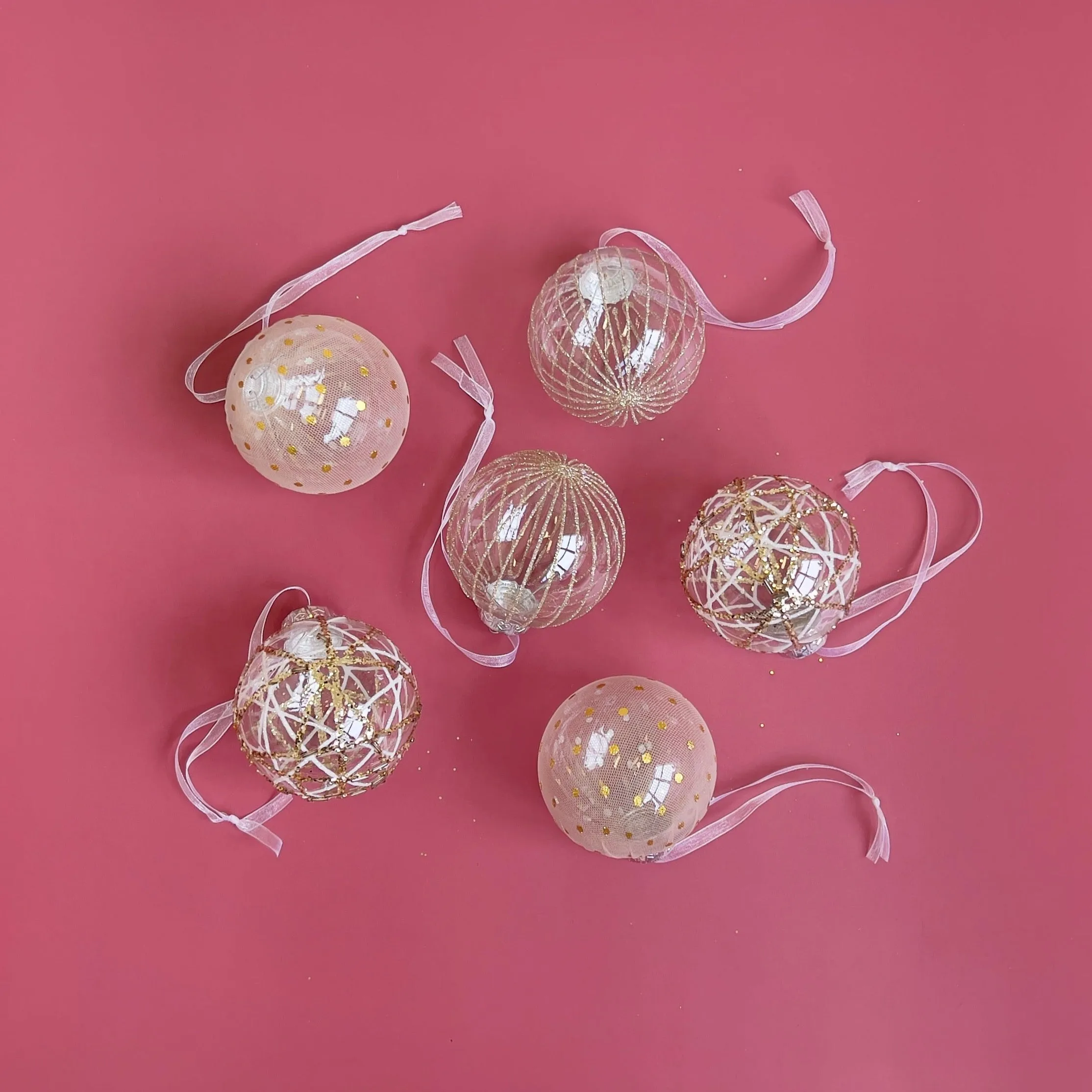 Glistening Bauble Ornaments-Set of 6