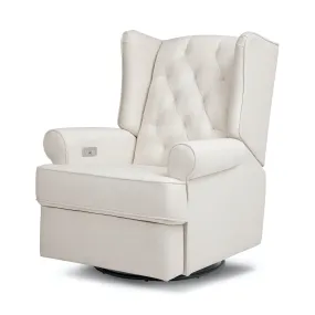 Harbour Electronic Recliner   Swivel Glider in Eco-Performance Fabric with USB Port - Cream