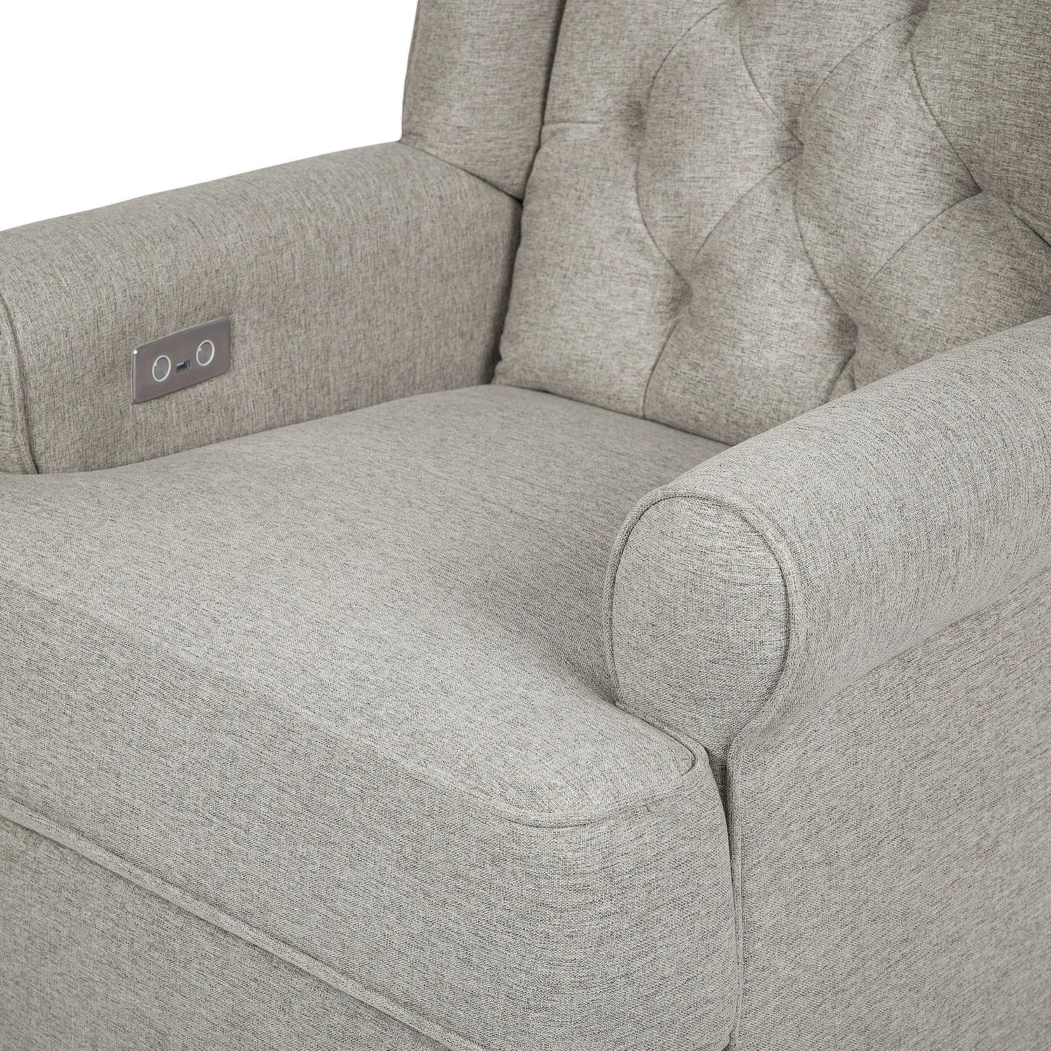 Harbour Electronic Recliner   Swivel Glider in Eco-Performance Fabric with USB Port - Grey